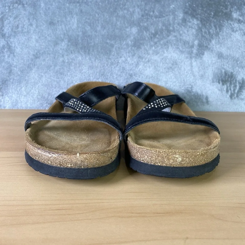 Naot Hawaii Sandals Womens Size US 9 40 Rhinestone Slide Leather Wedge Strap